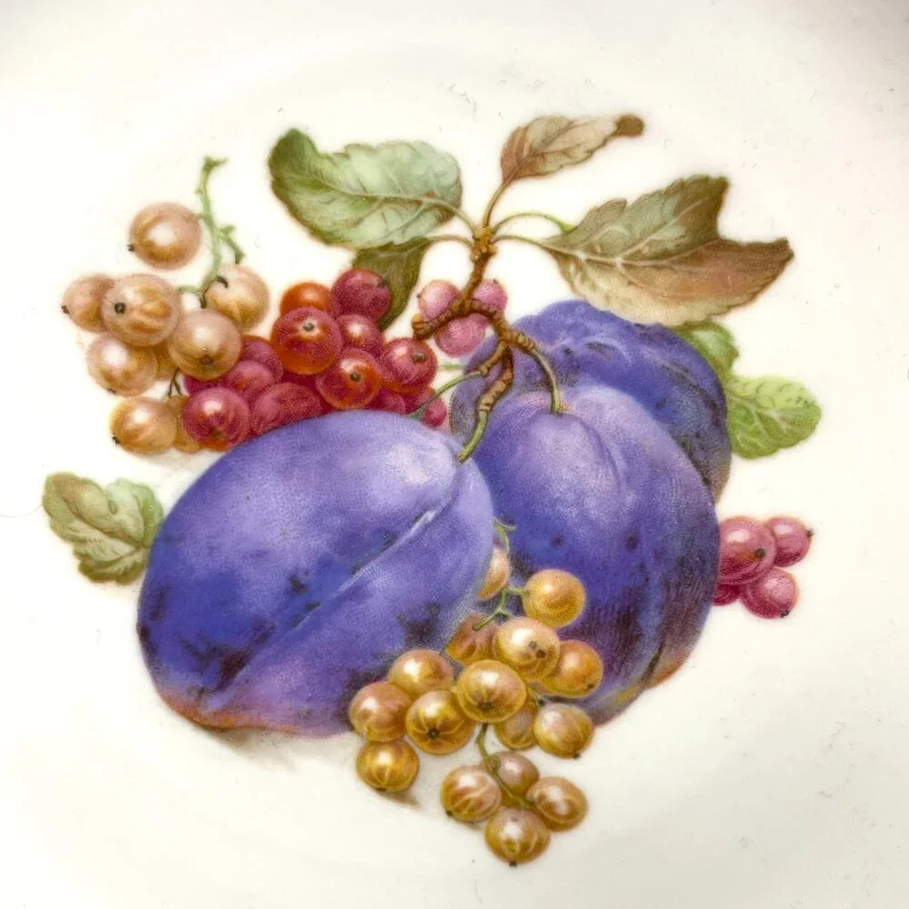 Set of 6 Schumann Arzberg Germany Pierced Porcelain Plates Harvest Fruit 7" - Picture 14 of 16